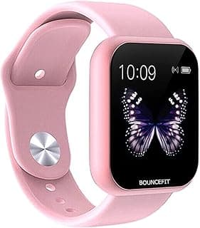 Bouncefit D20 Y68 Fitness Band Smart Watch for Men, Women, Boys, Girls, Kids – Single Touch Interface, Water Resistant, Workout Modes, Quick Charge Sports Smartwatch – Pink
