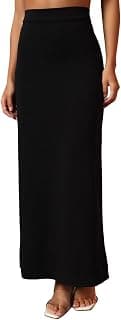 Trend Arrest.ed Womens Polyester Stretchable Bodycon Maxi Skirt | Soft Knit Fabric | High Waist Long Skirt