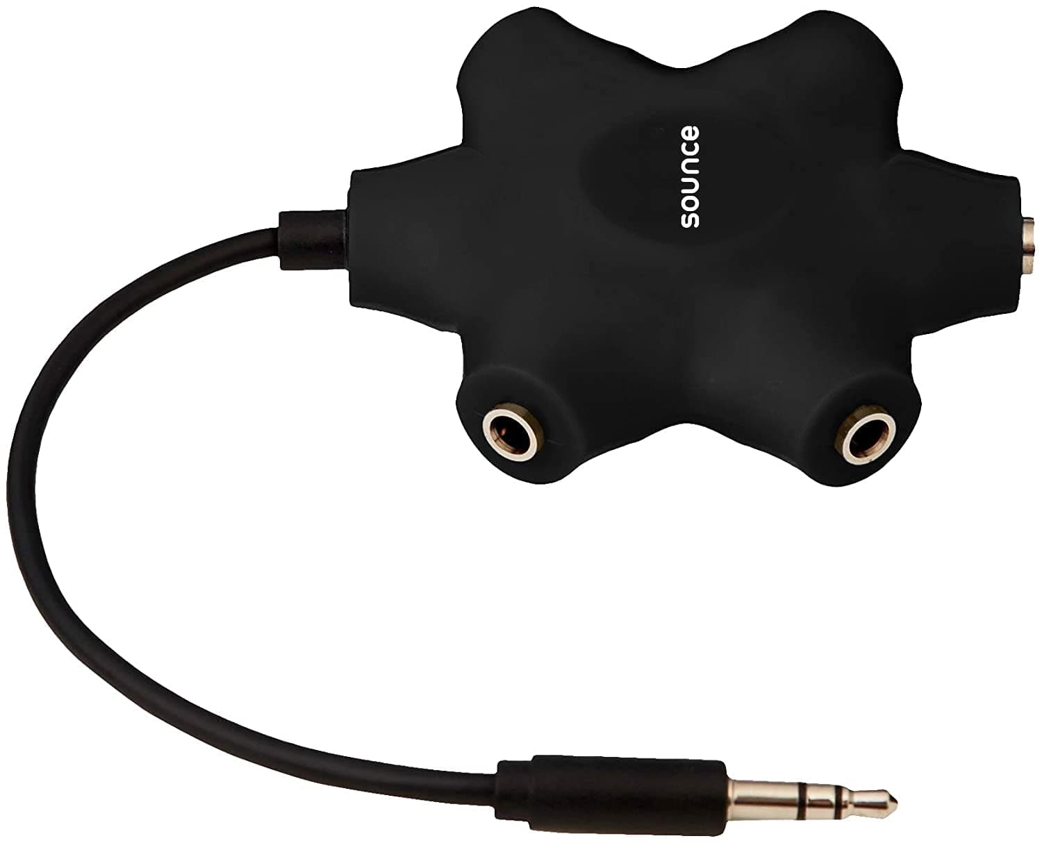 Sounce 5-Way Multi Headphone Audio Splitter Aux Adapter Connector Multi Headphone, 3.5mm Audio Stereo Splitter Cable, 1 Male to 5 Port Female Earphone Headset Adapter, Black (5WAYAUX)
