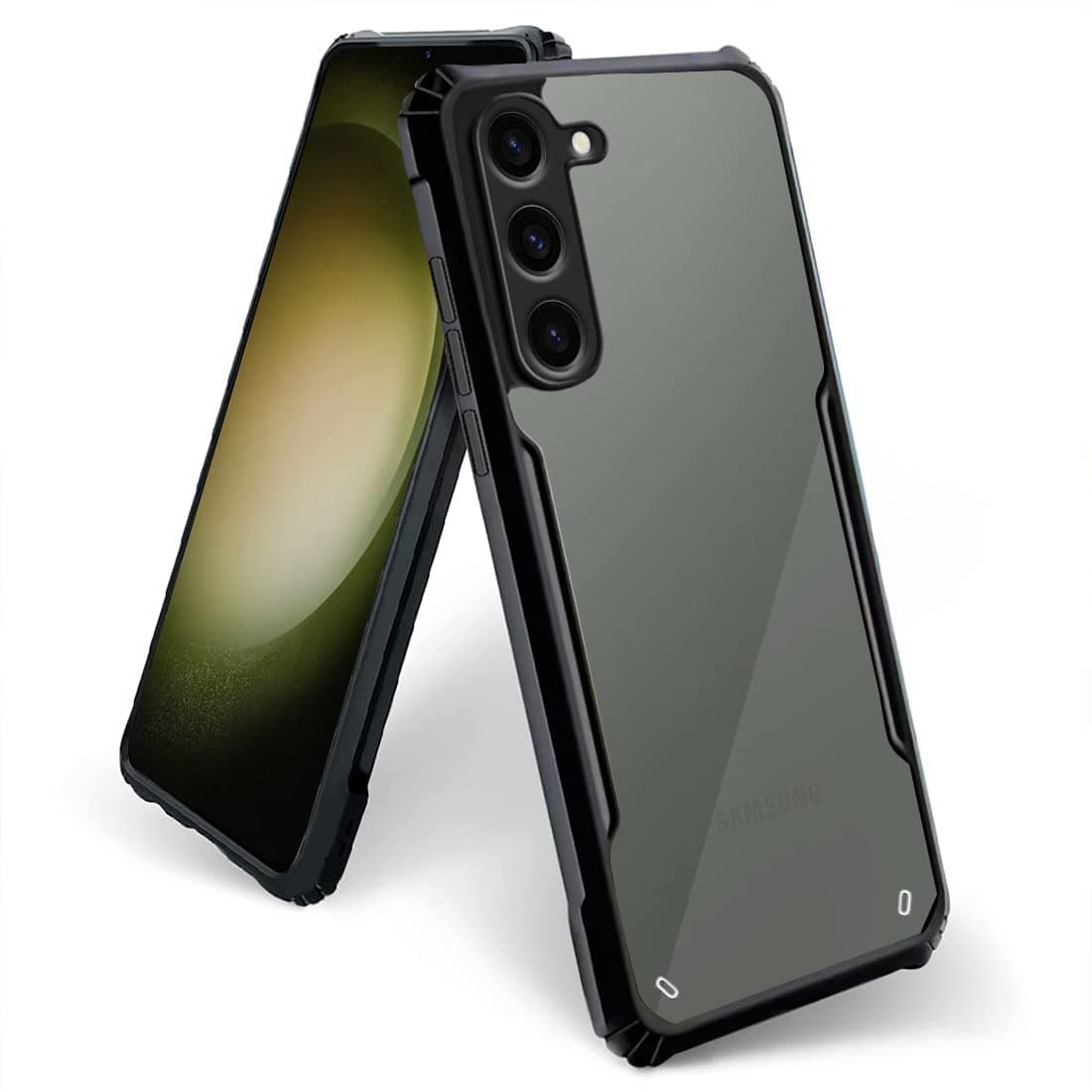 Amazon Brand - Solimo Mobile Cover (Soft & Flexible Back Case with Cushioned Edges) for Samsung Galaxy S23 Plus 5G (Black)