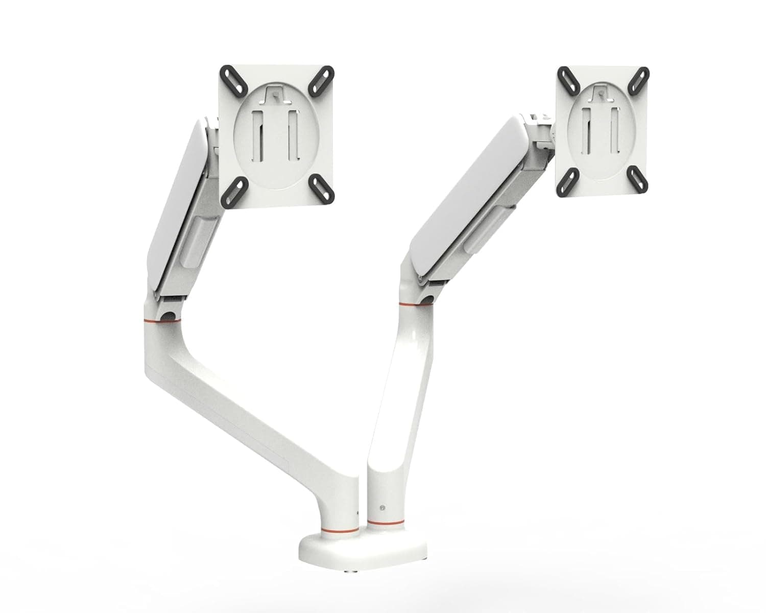 iVOOMi Power X2 White Dual Monitor Stand for Desk with 100 x 100mm VESA Mount, Adjustable Gas Spring Monitor arm with Grommet Mounting Base for 15-34'' 2-20 kgs Screens, 1 Year Warranty