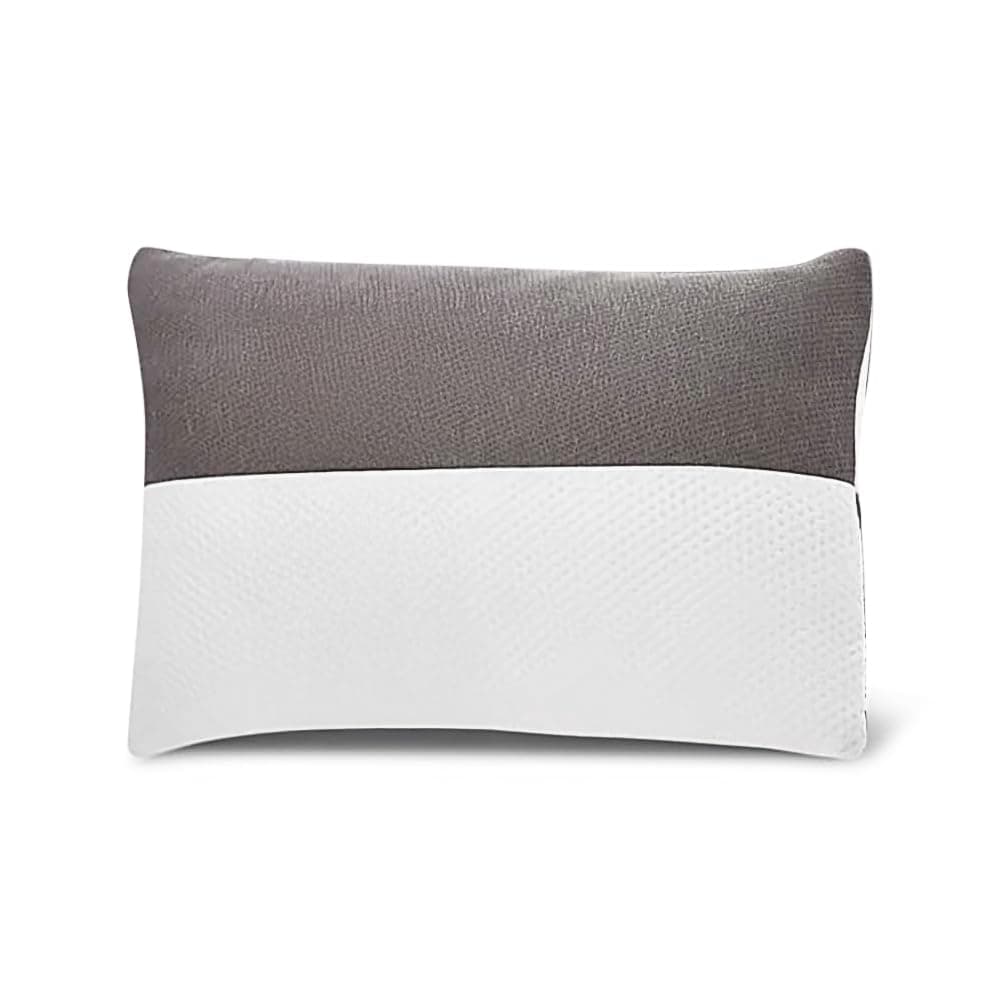 Wakefit Standard Sleeping Pillow with Adjustable Height | 27 x 16 Inch | Soft & Fluffy Siliconized Hollow Fiber Fill, Jacquard Cover with Zipper Closure, Free Extra Filling - White & Grey
