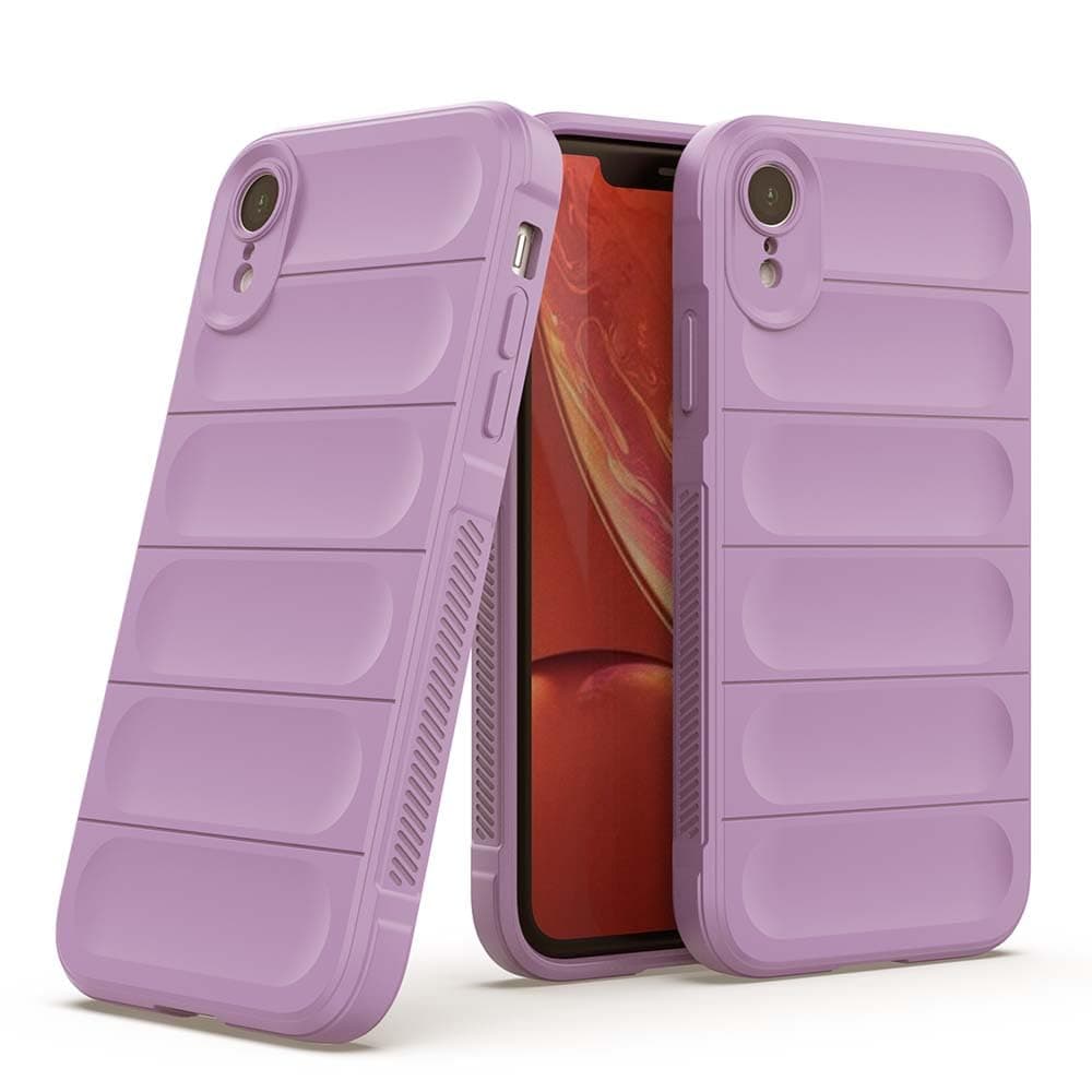 amazon basics Mobile Cover for Apple iPhone XR | Full Camera Protection | Liquid Silicon Case | Flexible Bumper Case for Apple iPhone XR (Purple)