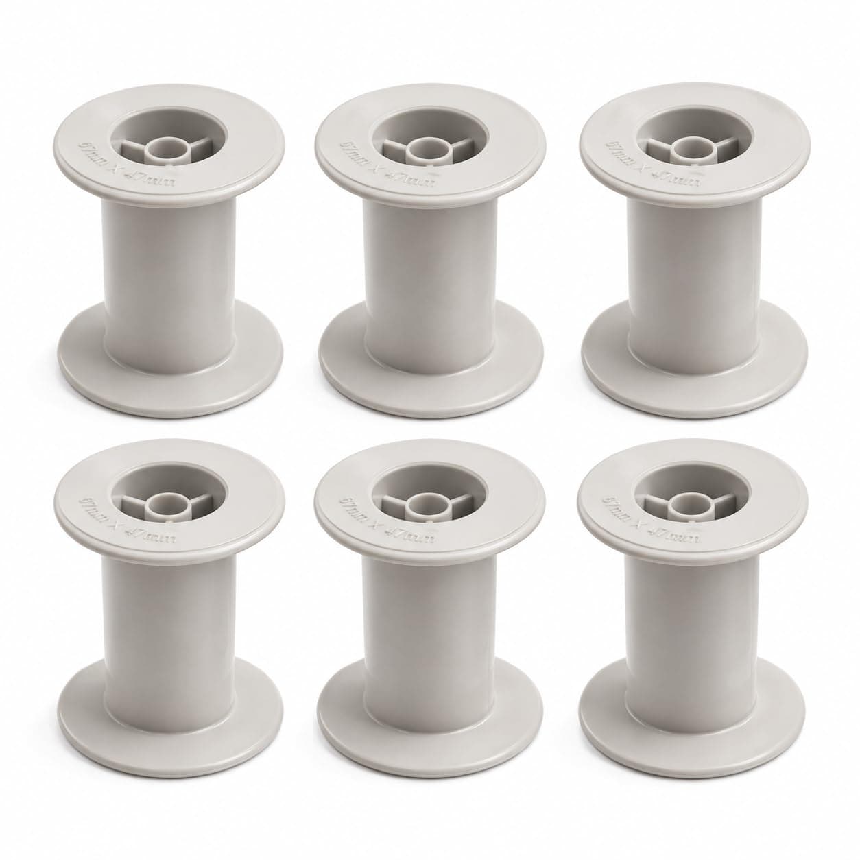 GREENARTZ Plastic Empty Bobbins for Embroidery Thread, Zari, Craft Wire & Jewelry Wire Storage | Reusable Plastic Spools | 67mm x 47mm | Durable Sewing Thread Holder | Pack of 6