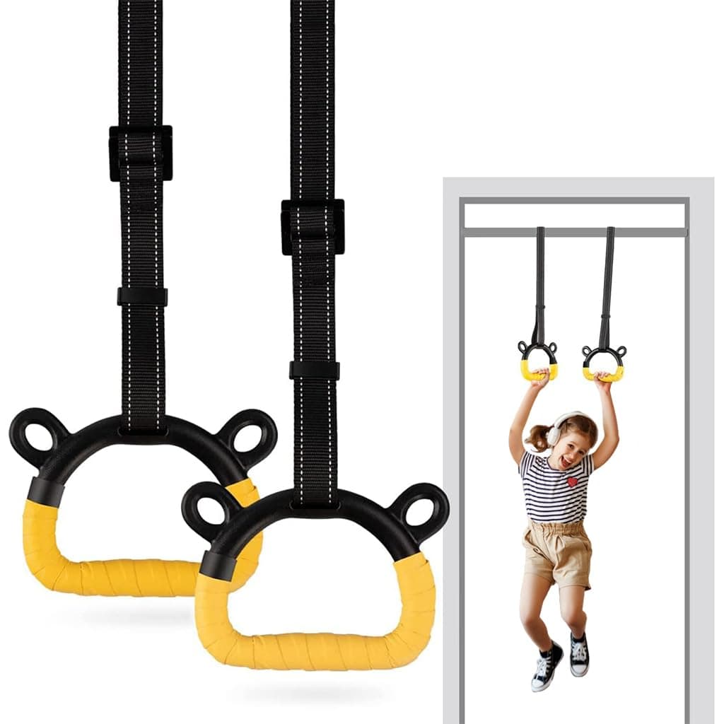 Proberos® 1 Pair Kids Gymnastic Rings, 400 Kg Loading Robust Gymnastic Ring, Home Fitness Equipment, Indoor and Outdoor Pull-up Bar, Home Exercise, Adjustable Gymnastic Ring 200 cm for kids under 1.4M