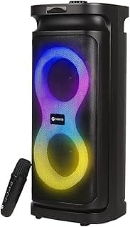 Toreto Party Thrillz 30W Bluetooth Party Speaker with RGB Lights & LED Display, BT5.3+EDR, Wireless Karaoke Mic with Voice Changer, TWS Pairing, USB/AUX/TF Card/FM, Type-C Charging, Portable Speaker