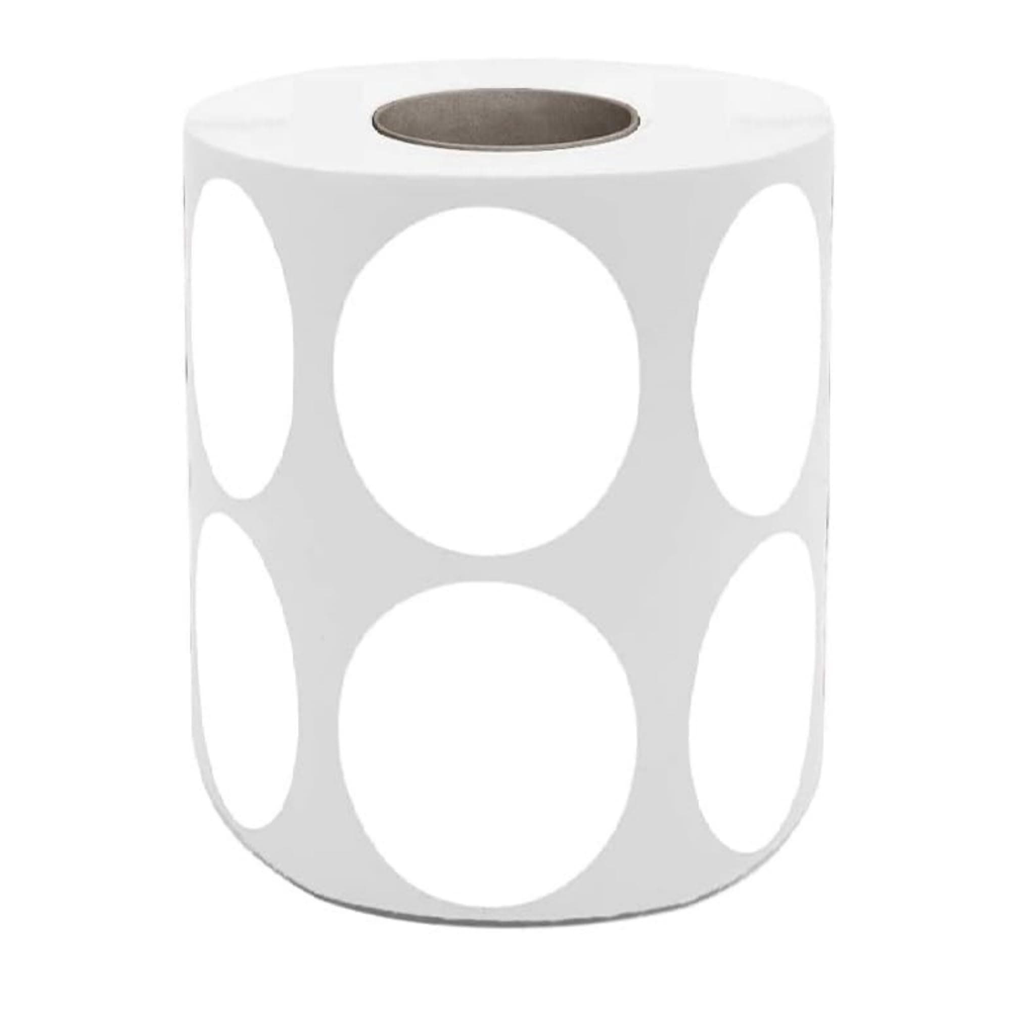 True-Ally 50mm 2up Non-tearable Waterproof Round Circle Dot Barcode Label 2 inch Diameter - 1000/Roll - Sticker for Printing, Writing Barcoding(Ribbon Required) (1 Roll per Pack (1000 Labels))