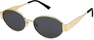 CREEK Retro Oval Sunglasses for Women & Men | Trendy Metal Sun Glasses Classic Shades | UV400 Protection