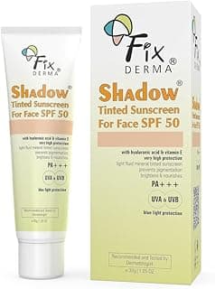 Fixderma Shadow Tinted Sunscreen SPF 50 PA+++ | Sunscreen with Vitamin E I Even Tone I Tinted Foundation Like Finish I UVA & UVB Protection | Lightweight, Broad Spectrum Protection I For All Skin Types - 30gm