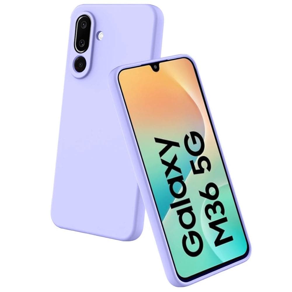 Amazon Brand-Solimo Mobile Cover for Samsung Galaxy M36 5G / F36 5G | Full Camera Protection | Premium Liquid Silicon Case | Flexible Bumper Case for Samsung Galaxy M36 5G / F36 5G (Purple)