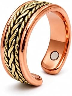 LAZYwindow Pure Copper Wellness Ring for Men & Women | Adjustable Magnetic Therapy Band for Holistic Health | Handcrafted Pure Copper Jewelry for Energy Balance & Vitality | Free Size Unisex Design