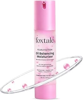 FoxTale Oil-Balancing Gel Face Moisturizer with Niacinamide & Cica | 8hr Oil-Free Glow | Lightweight & Non-Greasy | Reduces Acne & Calms Skin | For Oily & Acne-Prone Skin, 50 ml | Men & Women