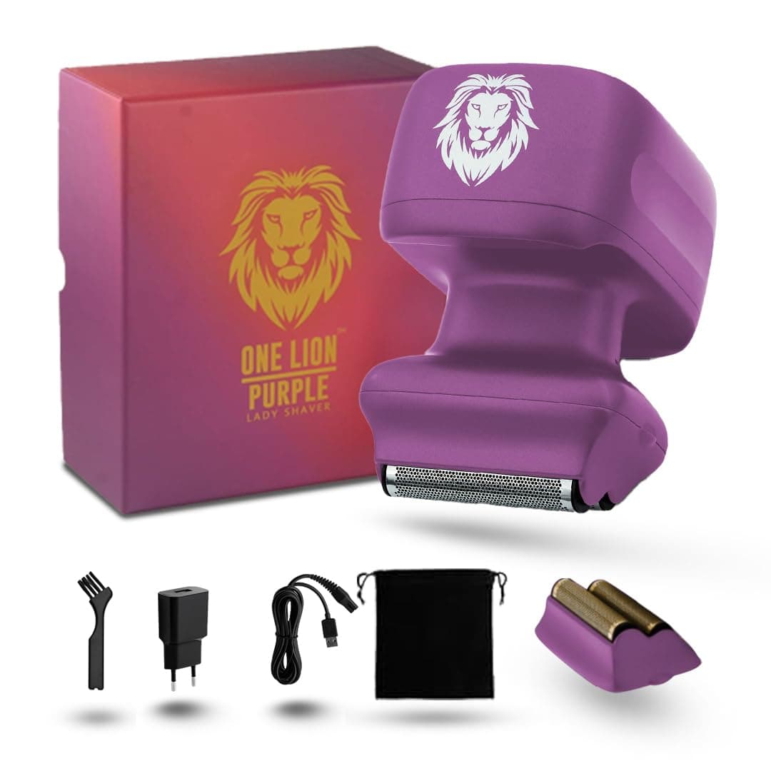 skull shaver One Lion Purple Pro Shaver For Women | Flawless Hair Removal | Electric Shaver With Stepped Twin Foil Technology | Flawless Hair Removal, Electric Shaver with Stepped Twin foil Technology, For Women