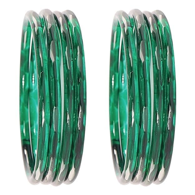 KAYASHA Women's Designer Plain Glossy JELLY Glass bangles kada Set For Women With Diamond Cut Design | Fancy Designer Glass Bangles | Traditional Chudi| Stylish Glass bangles Kada For Wedding - Set Of 8