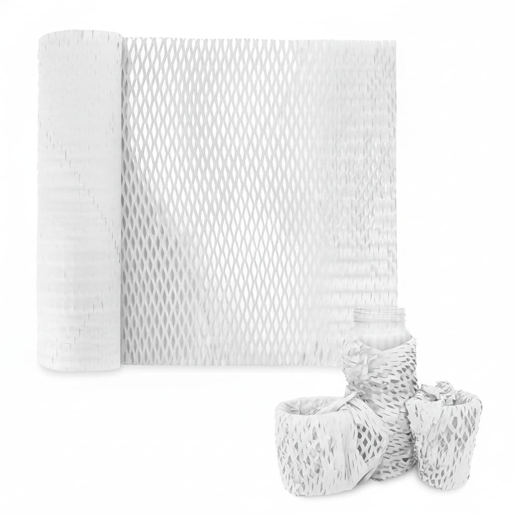 GLUN® Honeycomb Paper Wrapping Roll, (10 m 12 Inch Width), Eco-Friendly Cushion Wrap for Fragile Shipping Paper, Wrap Roll for Packing, Shipping, & Moving Sustainable Plastic-Free Packaging