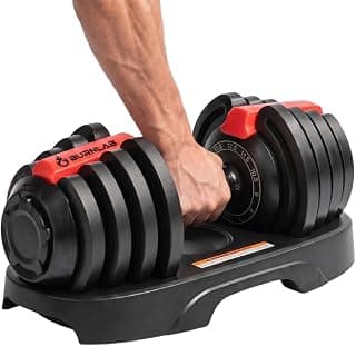 BURNLAB Axis Plus Adjustable Dumbbells, Dumbbells with Anti-Slip Handle for Exercise & Fitness, Easy Weight Adjustment for Full Body Workout Fitness (Center Rotation, 2 to 40 KG (Single))
