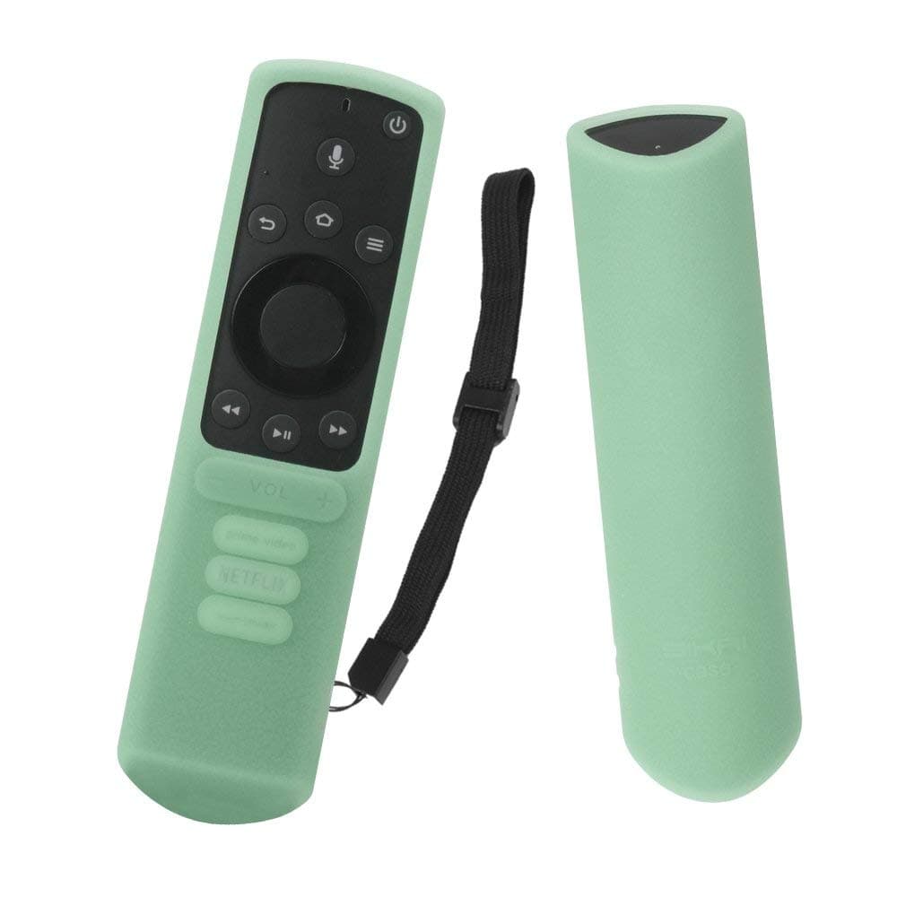 Dealfreez Sikai Shockproof Silicone Case for Amazon Fire TV Edition A5 Alexa Voice Remote Dust-Proof Anti-Slip Anti-Lost Cover with Free Hand Strap (Green)