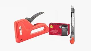 Miles Gun Tacker/Staple Gun M23111 Combo + 23/8H (1pcs) | Stapler Gun for Wood | Textile | Leather | Canvas | Iron Board | Upholstery