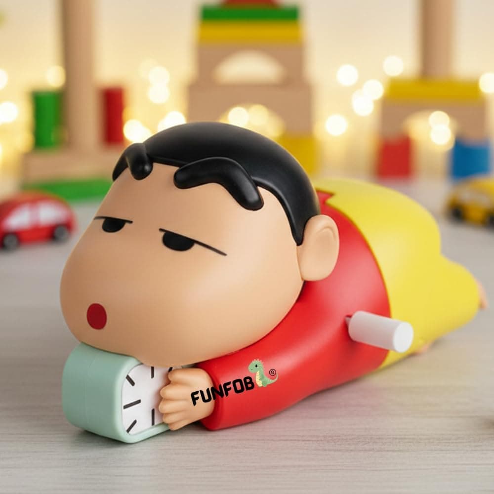 FUNFOB Shinchan Moving Toy | Shinchan Action Figure Toys for Boys & Girls PVC Multicolour | Shin-chan White Moving