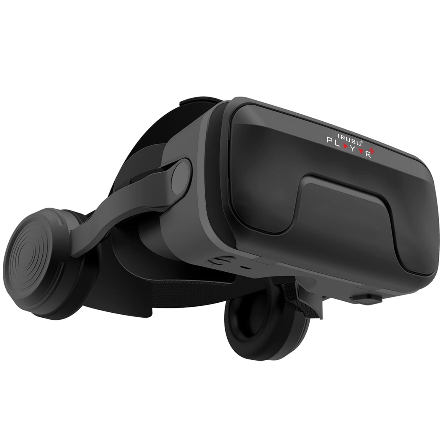 Irusu Play VR Ultra VR Headset -(1year Warranty) 3D Virtual Reality Glasses with Anti Blueray Resin 40mm HD Lens,Headphones, inbuilt Touch Button for Learning | Gaming | Watching Videos.