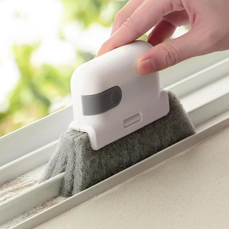 2-in-1 Window Track Cleaning Brush with Dust Collector, Groove Cleaner for Door Gaps and Sliding Tracks (1 Pcs)