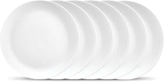 Diva by La Opala, Cosmo Collection, Opal Glass Full Plate Set 11" 6 pcs, Plainware, White