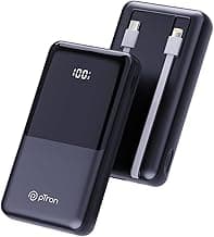 pTron Dynamo Power 20000mAh 22.5W Super Fast Charging, USB Type-C Input Power Bank with Quick Charge & 20W Power Delivery, Built-in Charging Cables, 4 Outputs, Type-C Input/Output Port (Jet Black)