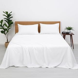Bedsheets for King Bed - 108x108 Inch - Microfiber Plain White Solid Bed Sheet Include Pillow Cover, Ultra Soft | for Home, Hotel, Villa, Resort and Guest House