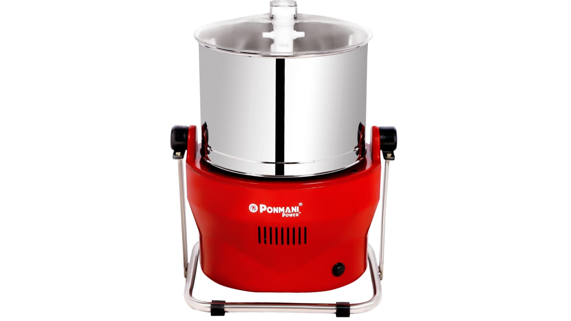 Ponmani Power Plus - 3 litres Tilting Wet Grinder | Red | 225W Copper Motor | Fast Grinding (10-20Min) | Suitable for Chocolate & Nuts Grinding