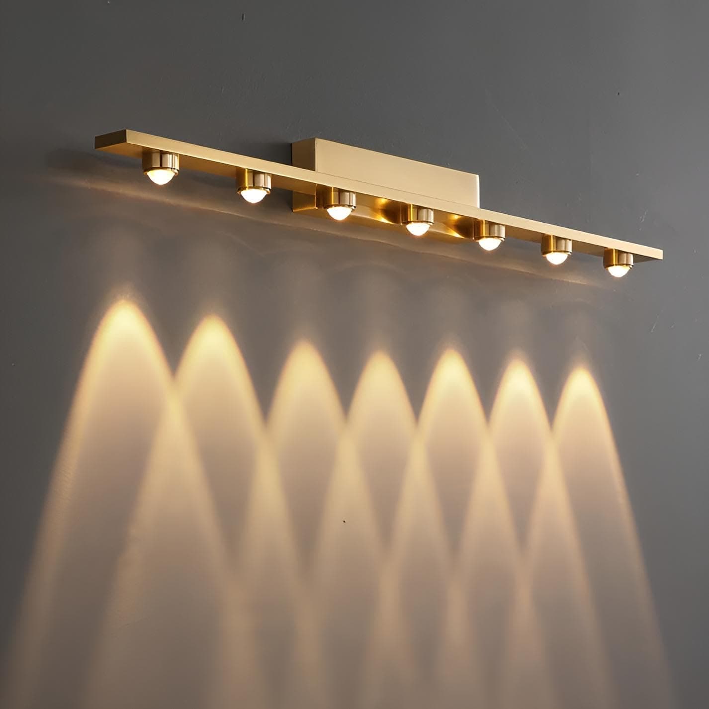FILLISKA® 7 Way LED Mirror/Picture/Vanity Light with Warmwhite Light (7 LED Luxurious Gold-985B)(2 Year Warranty)
