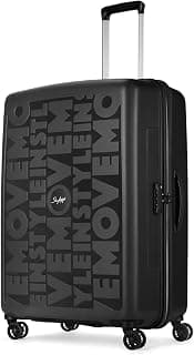 Skybags Polypropylene Play Spinner Check-in 76 Cm (Large) 8 Wheels Trolley Bags for Travel, Hard Case Lightweight Bag with TSA Lock, Tough Suitcase for Travel (Jet Black)