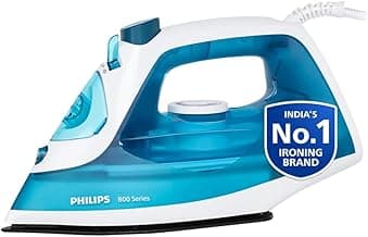 Philips Steam Iron DST0820/20 (World no. 1 Ironing Brand) Powerful 15 gm/min Steam Output with Spray, Multilayer Coated Non stick Soleplate with 1250 W quick Heat up