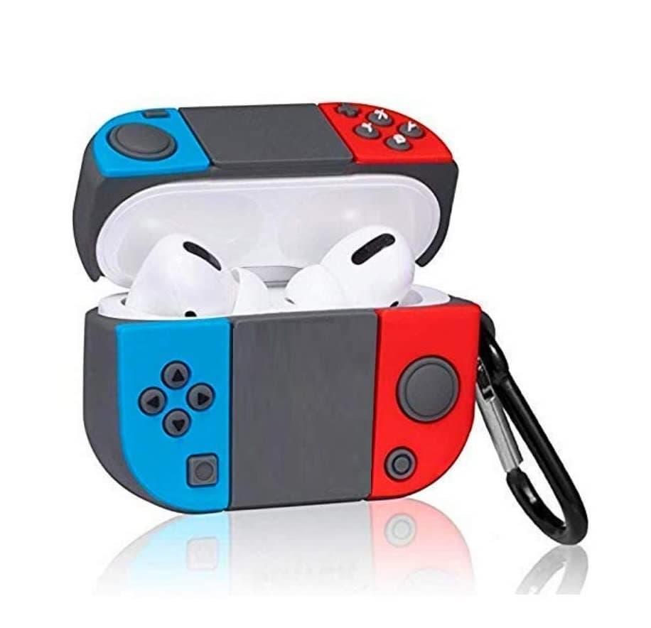 AMiRiTE AAC91 AirPods 1&2nd Gen Soft Silicone Protective Case 3D Design Shockproof Case Cover with Anti-Lost Metal Keyring Compatible for Apple AirPods 1&2 Generation (Remote Control)