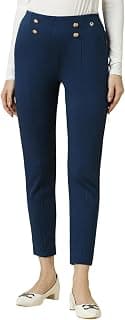 Allen Solly Women's High Rise Regular Fit Casual Pants