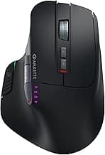 Amkette XS Series Flow Ergonomic Wireless Mouse/Bluetooth Mouse with Side Scroll, 2.4GHz & 3X BT, 8 Buttons, Multi-OS, Rechargeable, 3200 DPI, RGB Lighting, Productivity Design, 2 Yrs Warranty