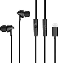 Boat Bassheads 300C Wired Earphones,Type-C Jack, 10mm Drivers, Signature Sound, in-Line Microphone, Integrated Controls, Voice Assistant & 120cm Cable (Active Black)