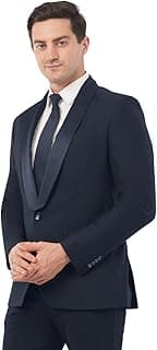 SaintX Men's Premium Tuxedo Casual Blazer | Italian Slim Fit | Fully Lined | Shawl Collar | Stretchable Fabric | Designer Coat | Suitable for All Occasions (JK02)