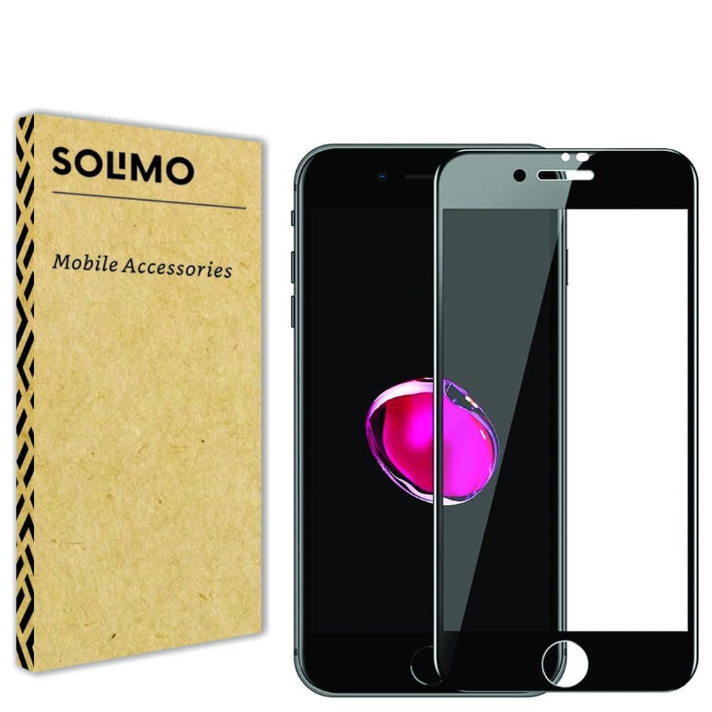 Amazon Brand - Solimo Edge-to-Edge Protector Tempered Glass Screen Protector for iPhone Se 2, iPhone Se 2020 & iPhone Se 2022 | Easy Installation Kit