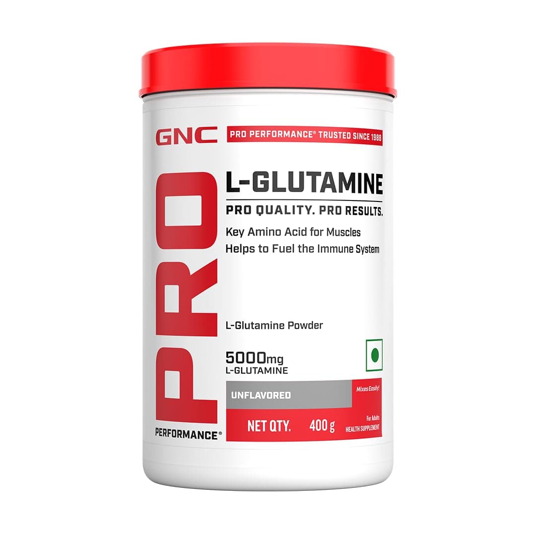 GNC PRO PERFORMANCE L-Glutamine | 5000mg Per Serving | Supports Muscle Recovery, Gut & Immune Health | Gluten-Free, Lactose-Free | Unflavoured | 400g
