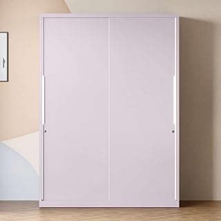 Interio by Godrej Almirah Slide N Store Pro 2-Door Steel Sliding Wardrobe for Clothes (Textured Lilac Glaze), 1-Year Warranty, 5 Shelves, 2 Drawer