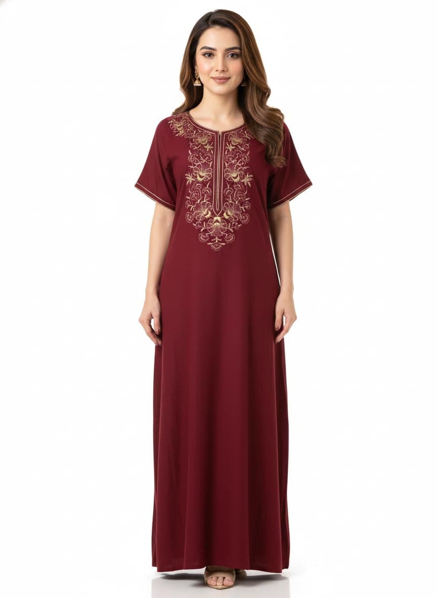 BellaMora Nighty| Nighty for Women Stylish| Alpine Nighty for Women| Night Gown for Women Stylish| Elegant Embroidery| Breathable Alpine Fabric|
