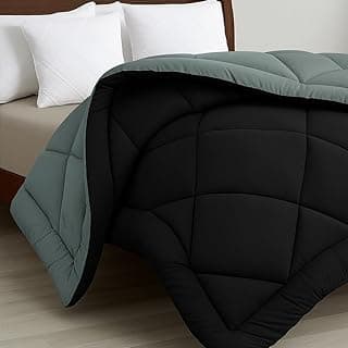 Cloth Fusion 220 GSM Reversible All Season Comforter for Double/King Bed, Soft AC Quilt Blanket for Summer/Winter/Monsoon (90x100 Inch, Black & Grey)