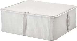Ikea HEMMAFIXARE Storage case, fabric striped/white/grey, 44x51x19 cm