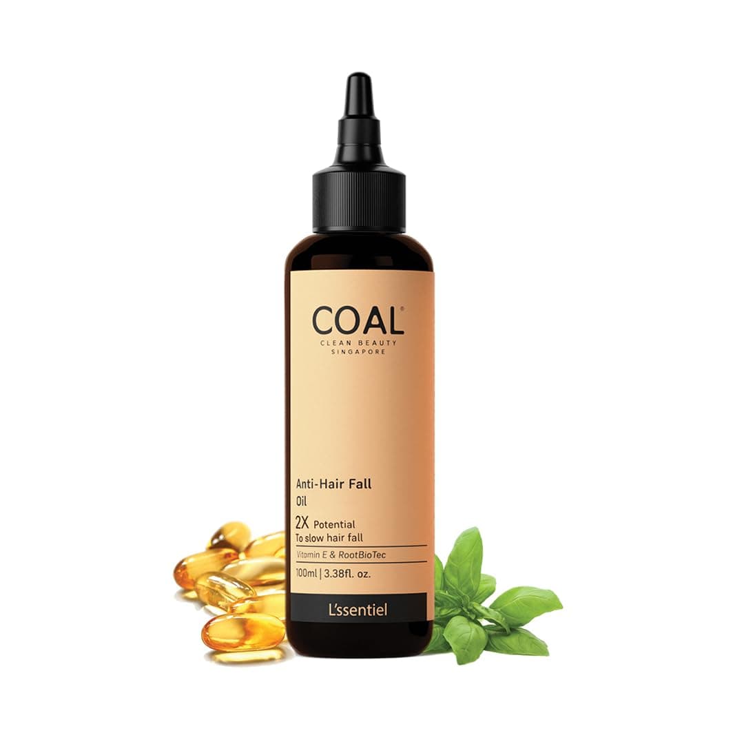 COAL Clean Beauty Anti-Hair Fall Oil with Vitamin E & RootBioTec | 2X Potential To Slow Hair Fall & Breakage Naturally | Unisex | All Hair Types | 100ml