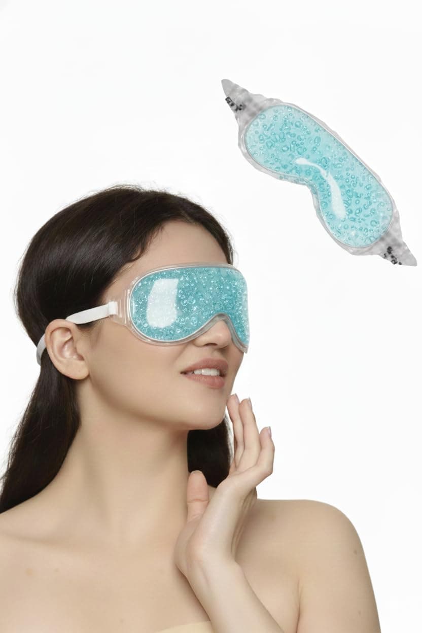 Boldhealth Cooling Eye Gel Mask with Beads Ice Pad for Dark Circles, Redness & Puffiness Relaxing Eye Cooling Patch for Men & Women Blue Pack of 1