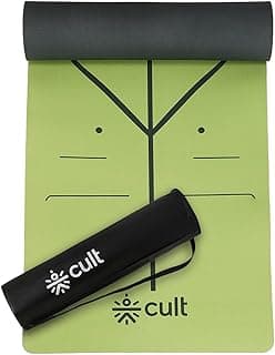 Cult TPE Yoga Mat, Non-Toxic Latex-Free, Anti-Slip, Extra-Thick Cushioning, Tear-Resistant, Travel Strap 6mm (Seismic Green)