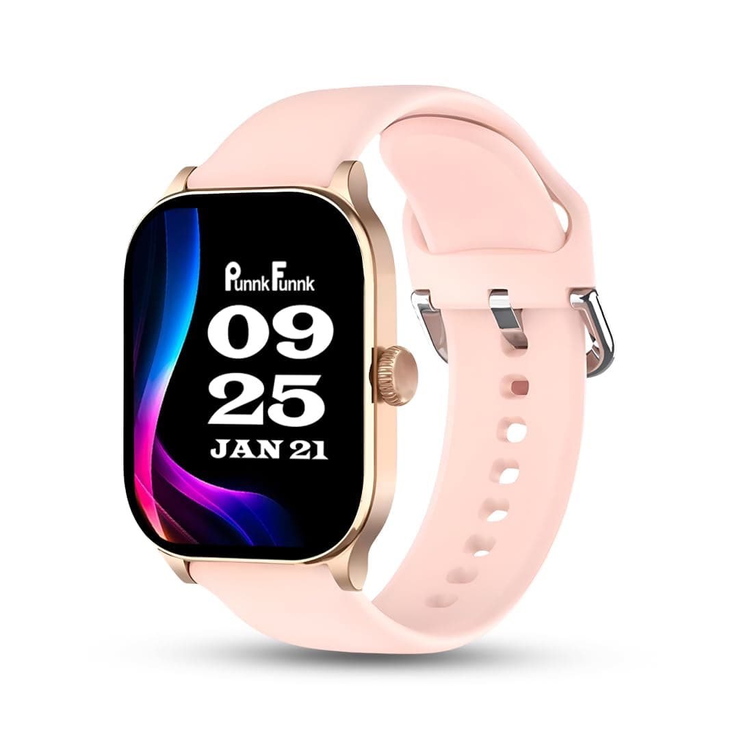 PunnkFunnk NeoLux 1.96” HD Display Smartwatch for Men & Women 2025 with 110+ Sports Modes, Heart Rate, Sleep Monitor, IP68 Waterproof, Answer/Make Calls for Android & iOS(Pink)