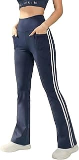 BLINKIN Flared Gym Pants for Women's Workout - The Ultimate Yoga Pants | Workout Lowers | Gym Track Pants for Women with Side Pockets (5430)