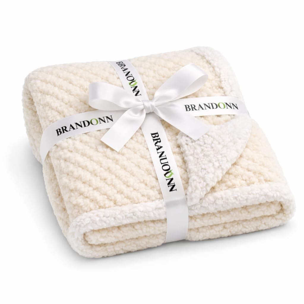 BRANDONN Premium Baby Blanket 100×75 cm – Ultra Soft Flannel Sherpa Newborn Blanket for Winter, AC, Stroller, Crib, Travel (0-12 Months)