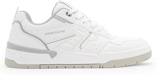 Red Tape Women's Sneakers Grey White Pu TPU Round Toe Lace-Up